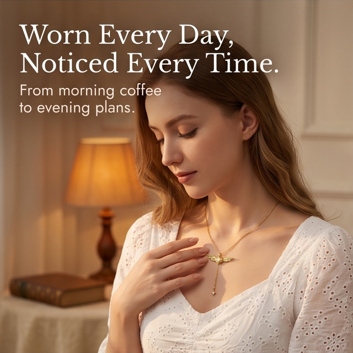 Veloisse – Winged Lariat Pendant Necklace