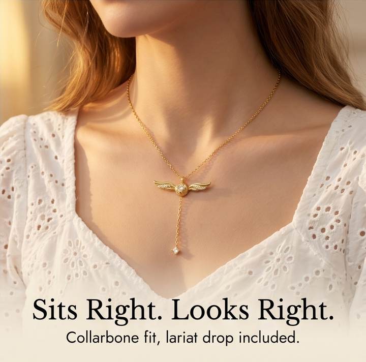 Veloisse – Winged Lariat Pendant Necklace