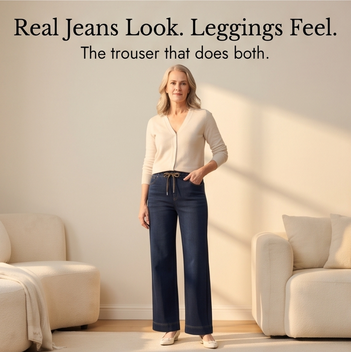 Velora – Drawstring Wide-Leg Comfort Jeans