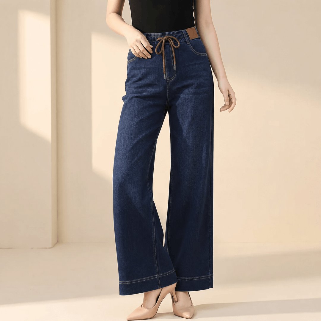 Velora – Drawstring Wide-Leg Comfort Jeans