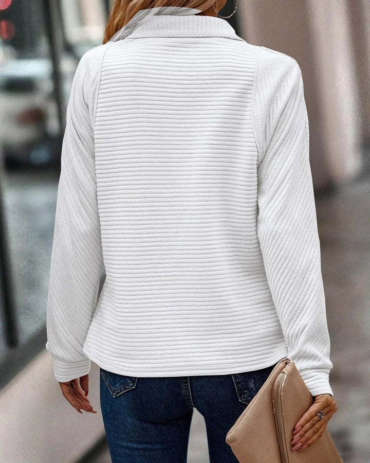 Camila | Cozy Ribbed Quarter-Zip Sweater