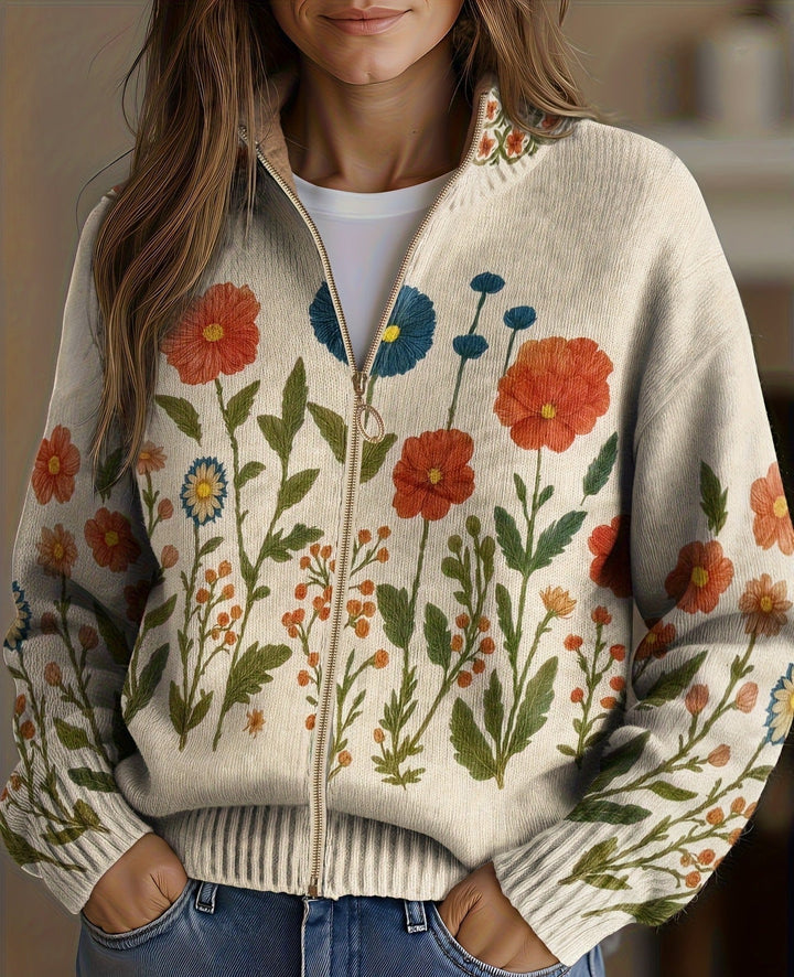 Wrenna - Wildflower Meadow Zip Cardigan