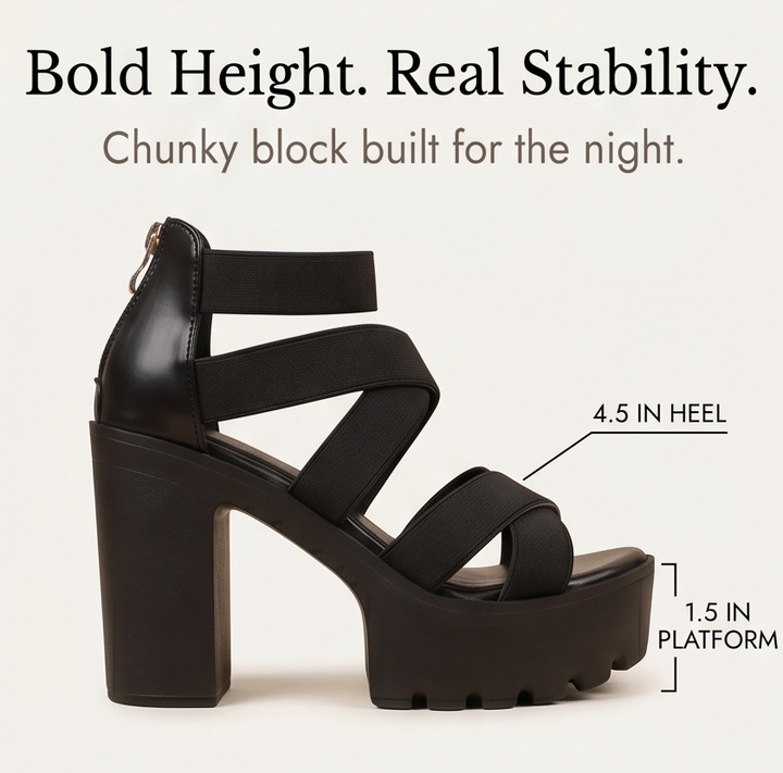 Zarelle – Cross-Strap Platform Heel Sandals